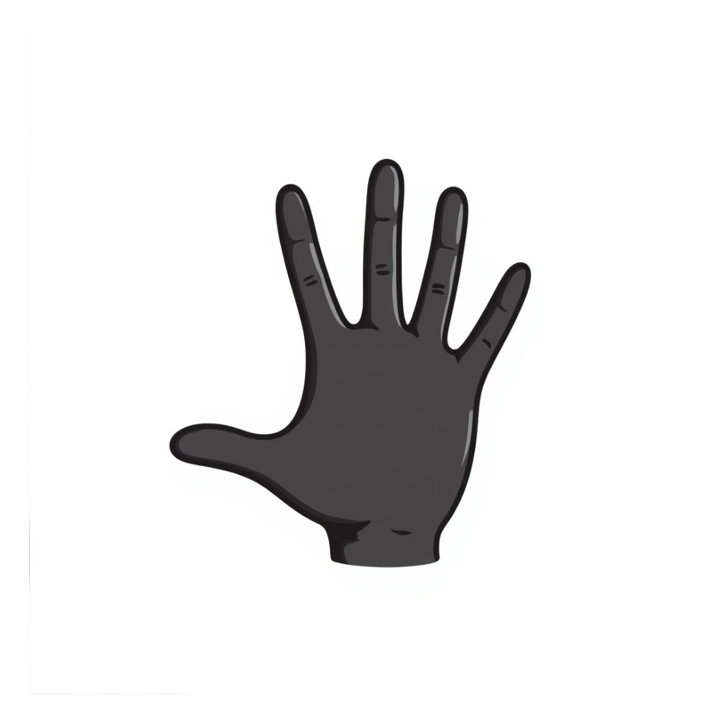 stylized symmetrical hand in doodle style, square format, suitable as emoji for music marketing course cover sticker