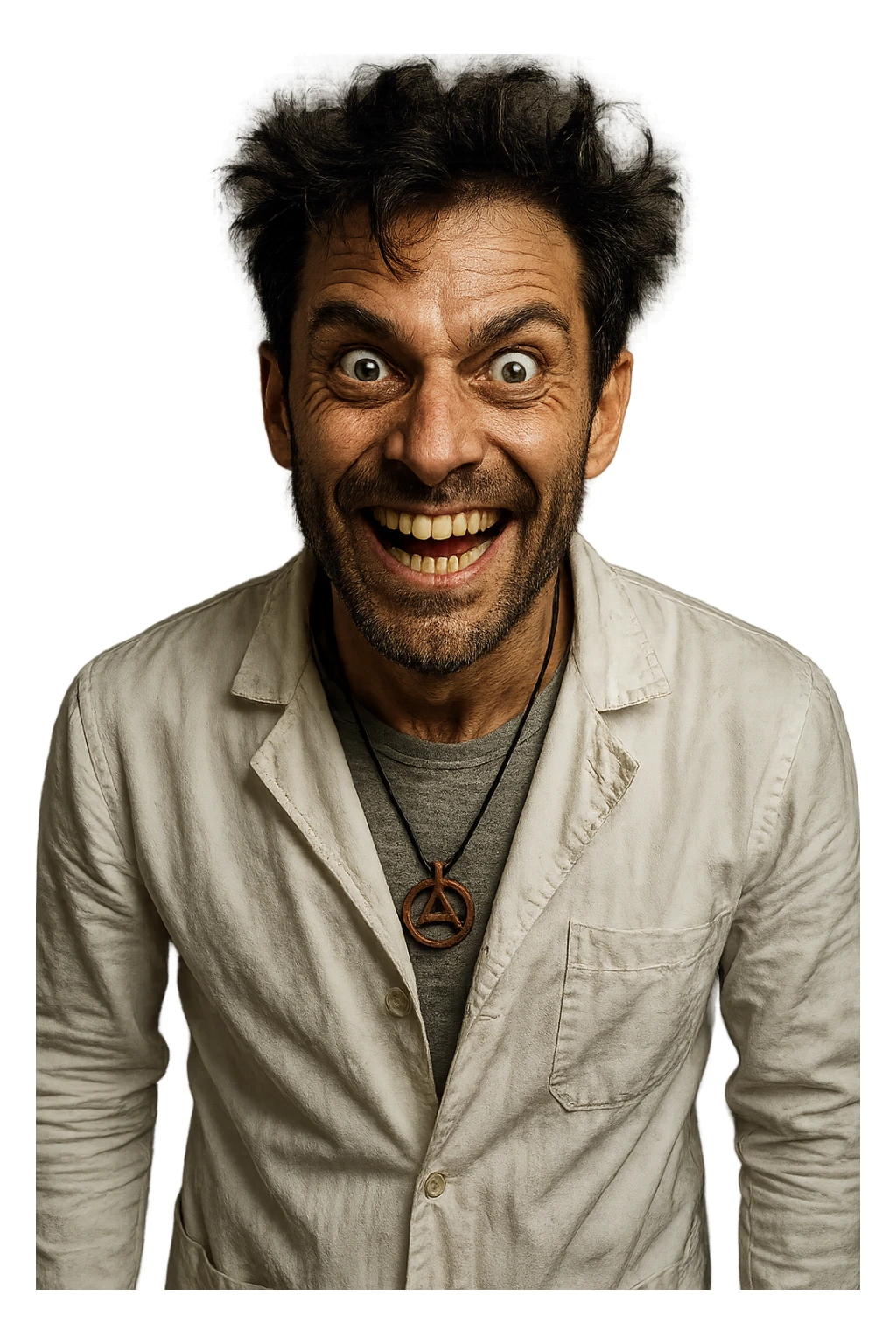 Uomo visto come un folle immagine realistiche sticker