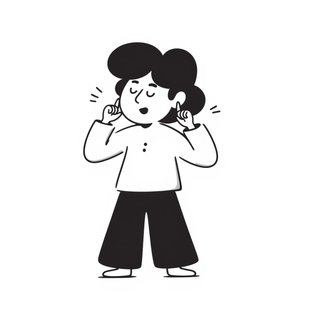 a person with ear pain sticker