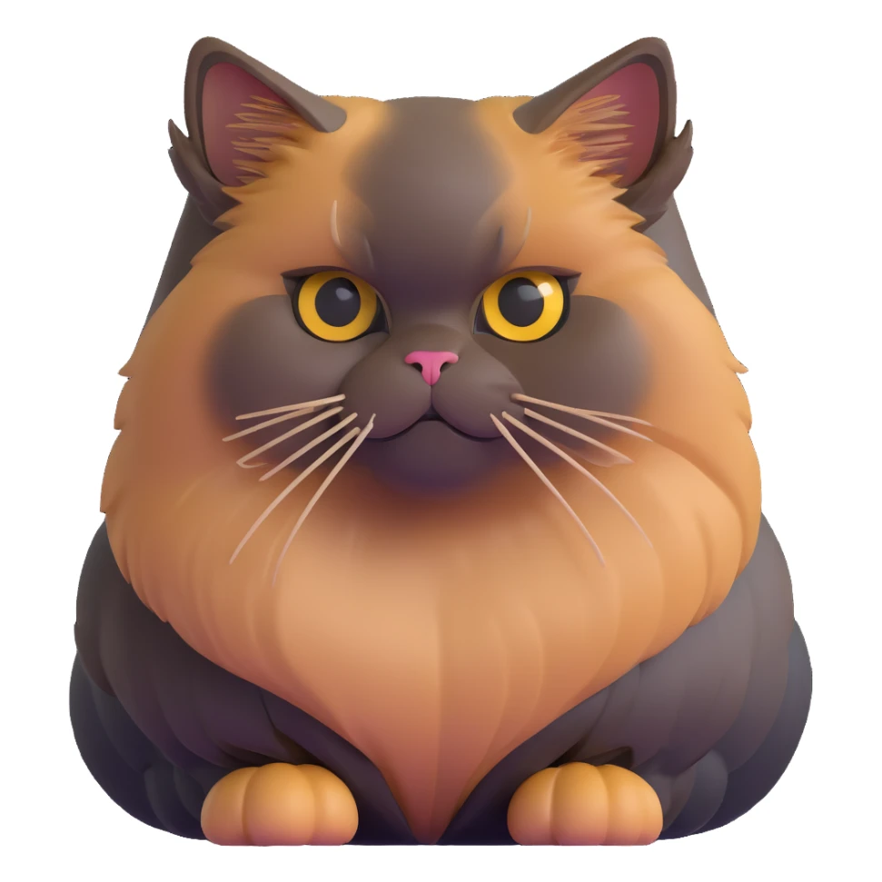 Persian cat with light chocolate tortoiseshell fur and golden eyes sticker