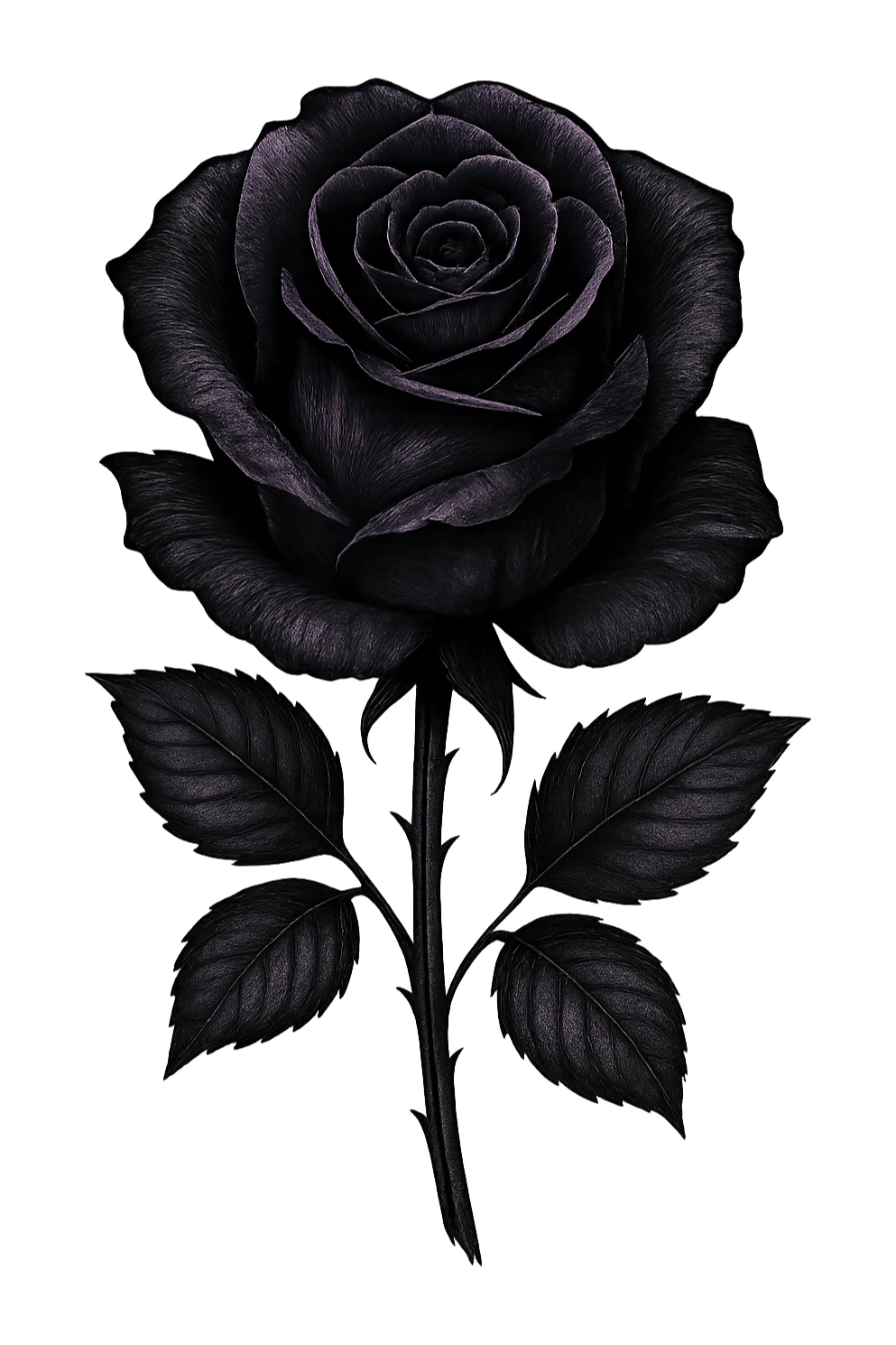 emo style black and purple black rose, no background sticker