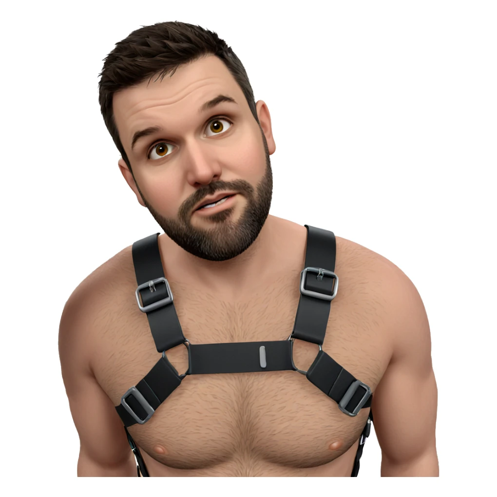 bearded boy in harness sticker