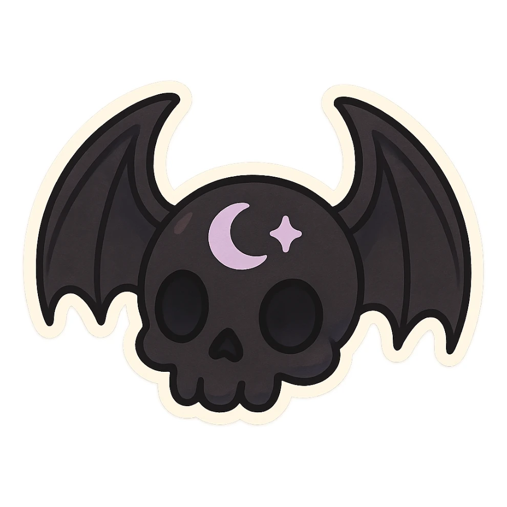 pastel goth black object sticker