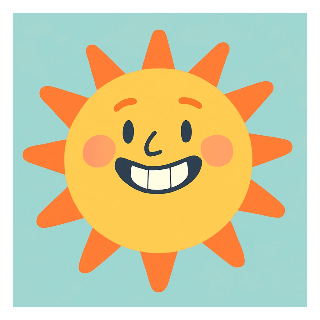 a smiling sun with soft pastel colors sticker