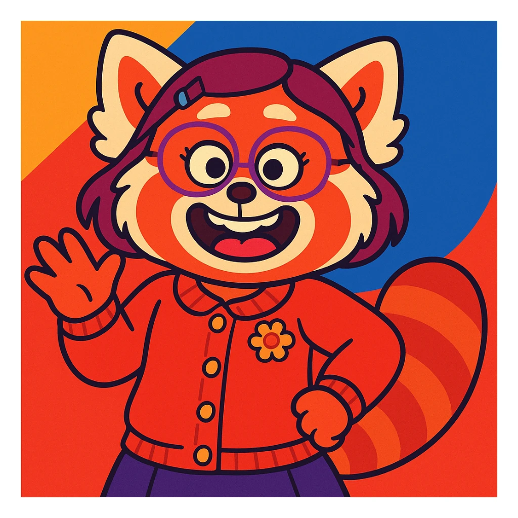 Mei Mei from Turning Red in vibrant toon style illustration sticker