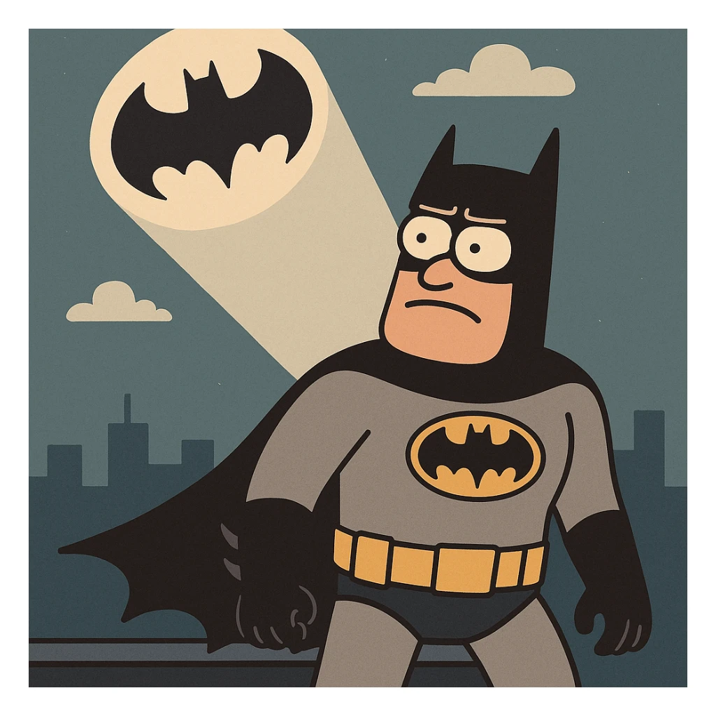 bat signal, minimal style, simple shapes, high contrast sticker