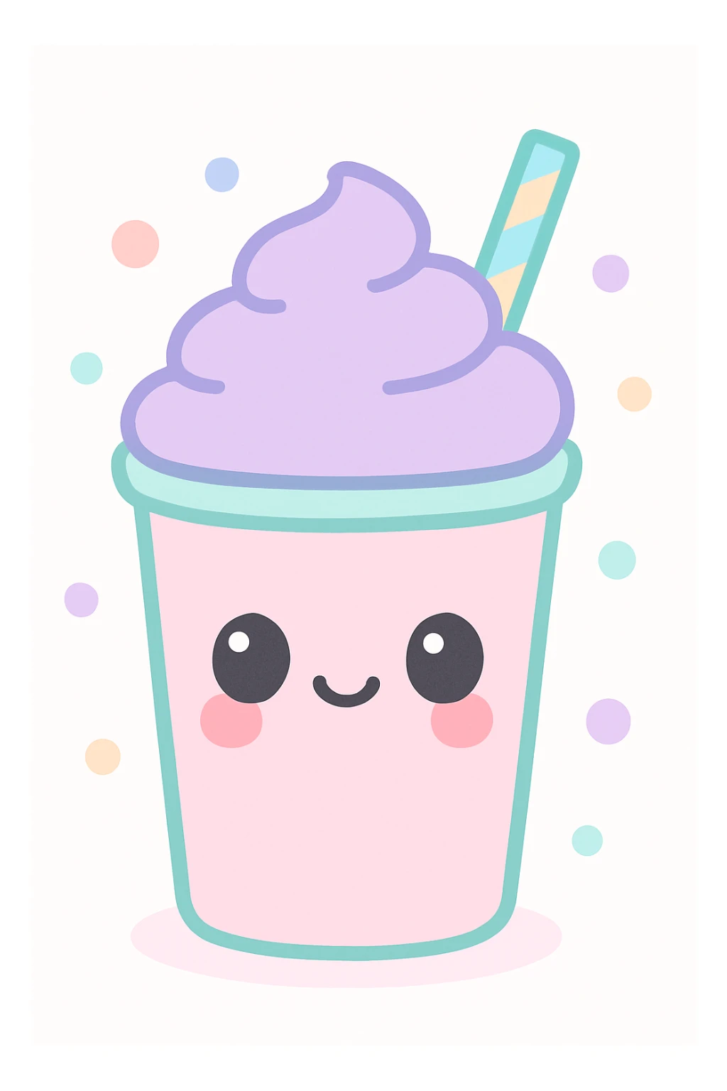 milkshake, kawaii cute style, adorable, charming, pastel colors sticker