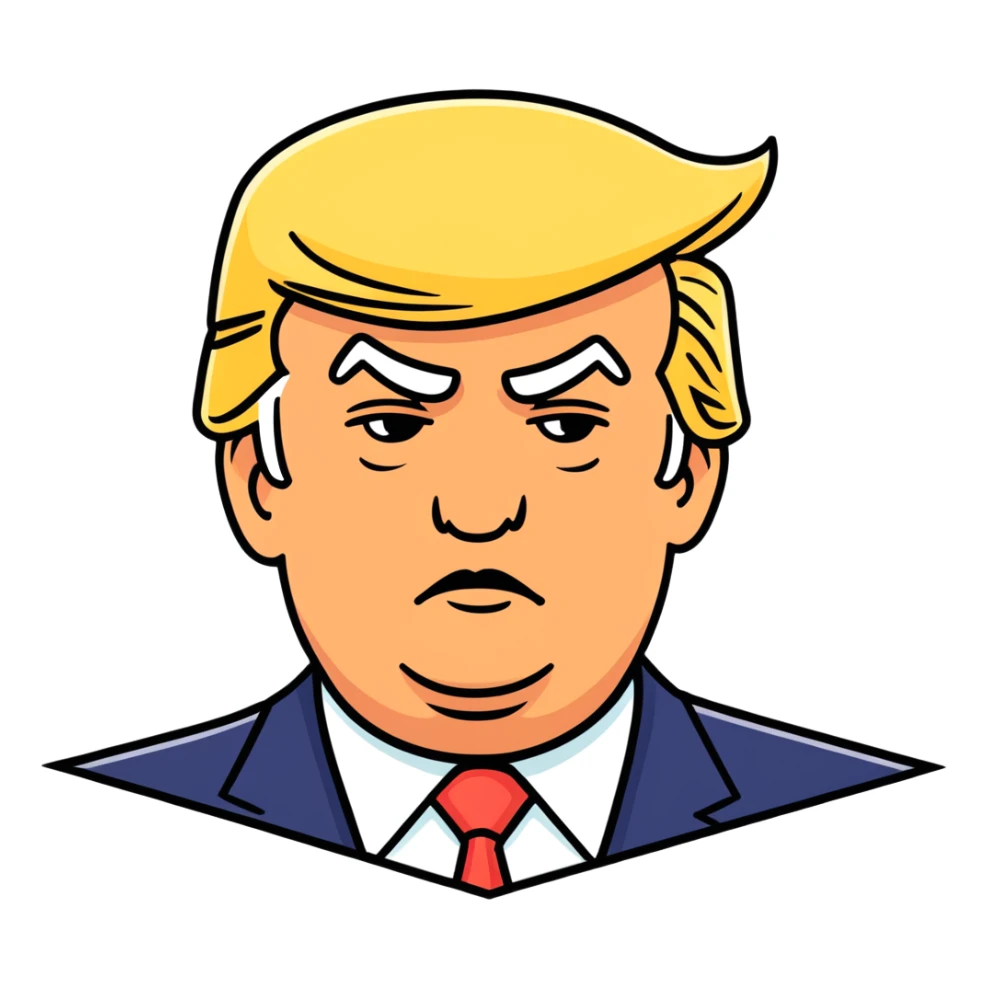 Donald trump with and big forehead  sticker