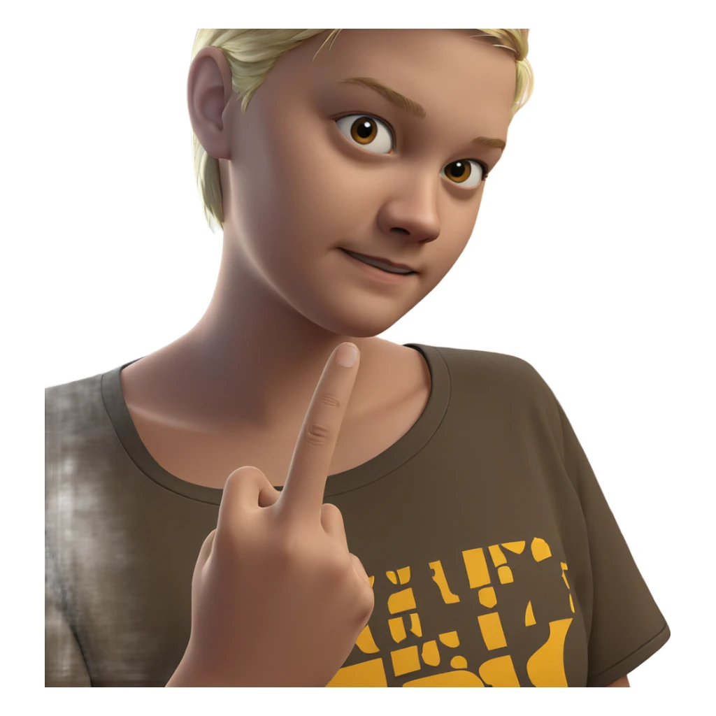 playful gesture with casual style sticker