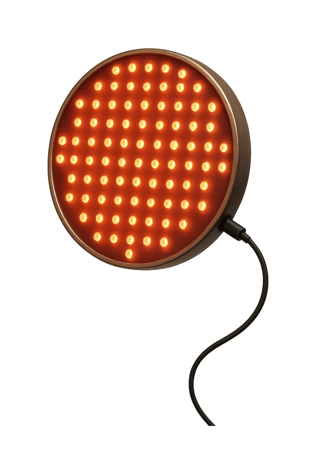 luce rossa led rotonda fluttua in aria, iperrealistica 4k sticker