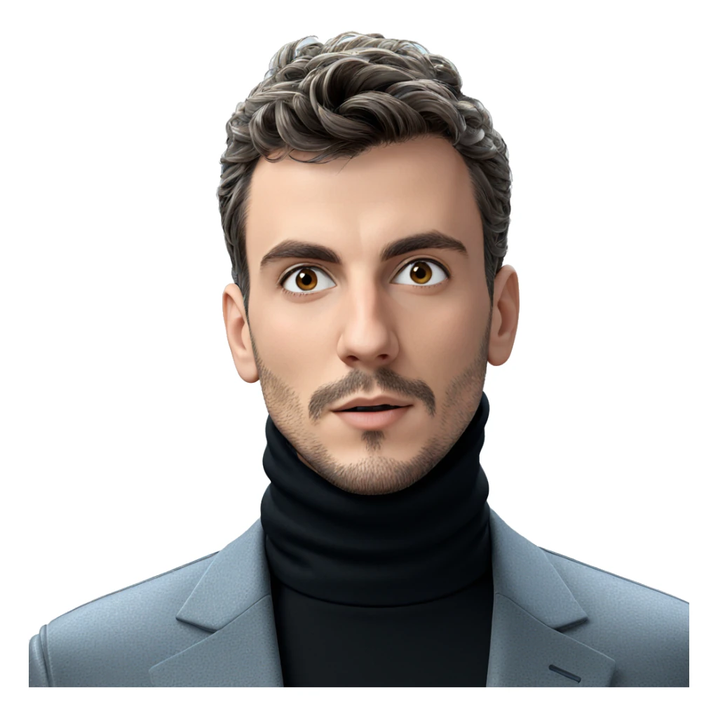 handsome man in black turtleneck sticker