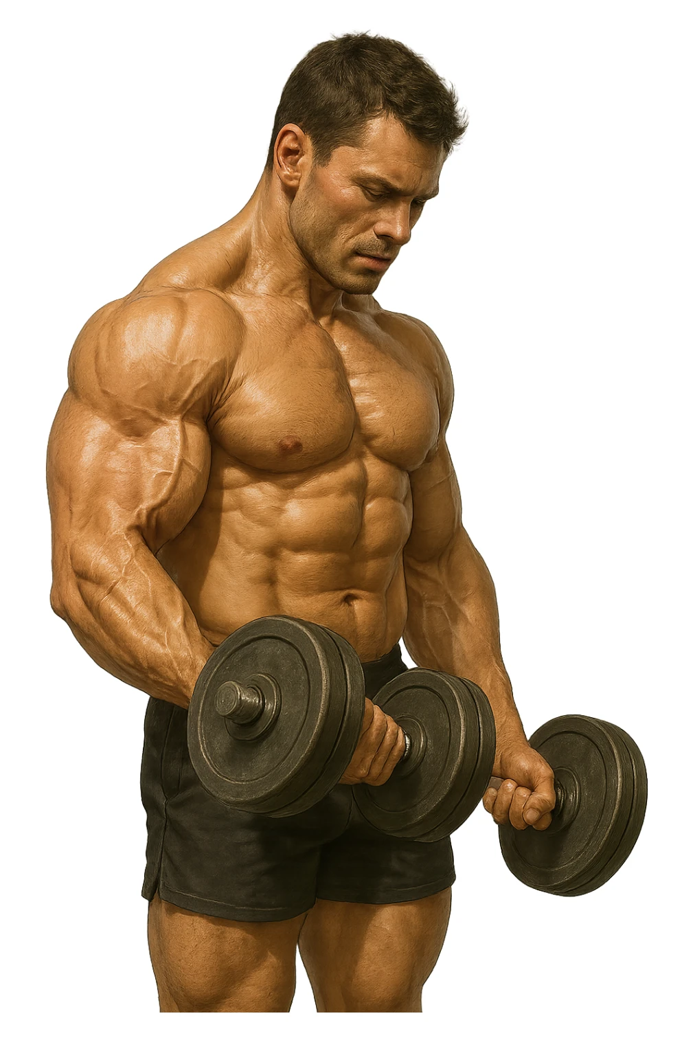 bodybuilder che fa curl manubri  sticker