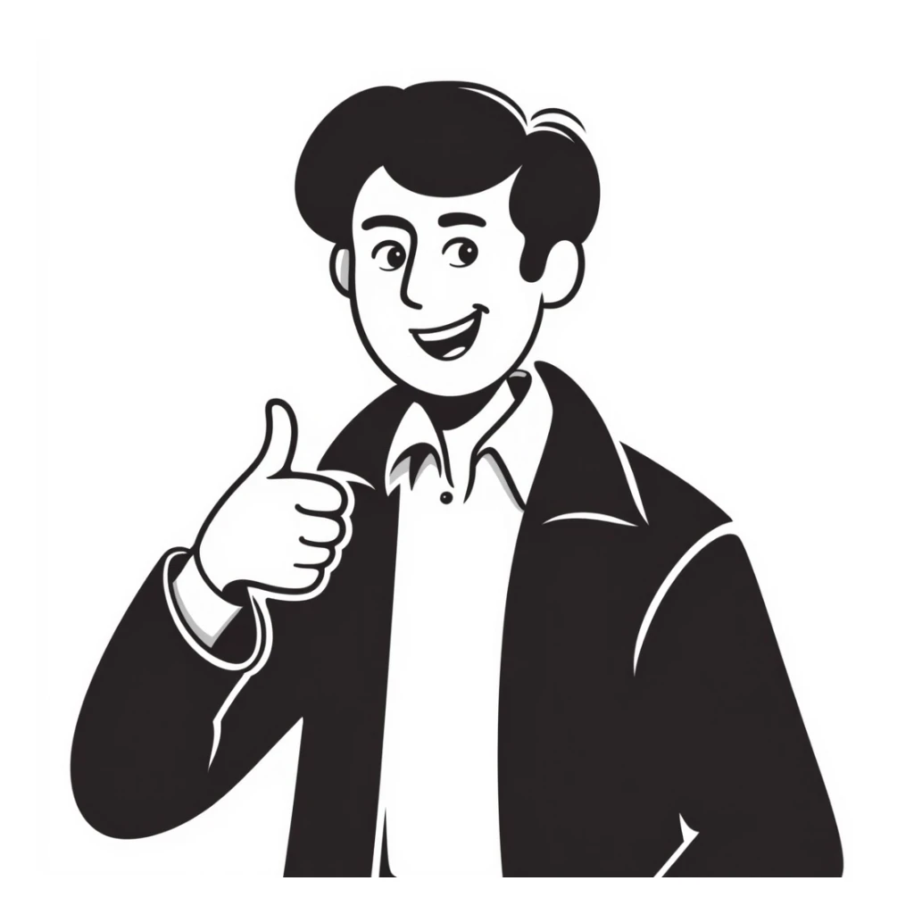 Bobby Fischer giving a thumbs up sticker