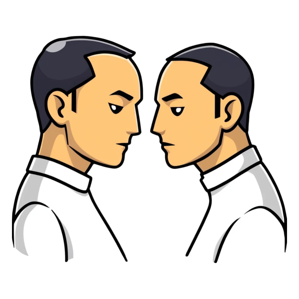 two men, gay couple, breaking up, expressive cartoon sticker style sticker