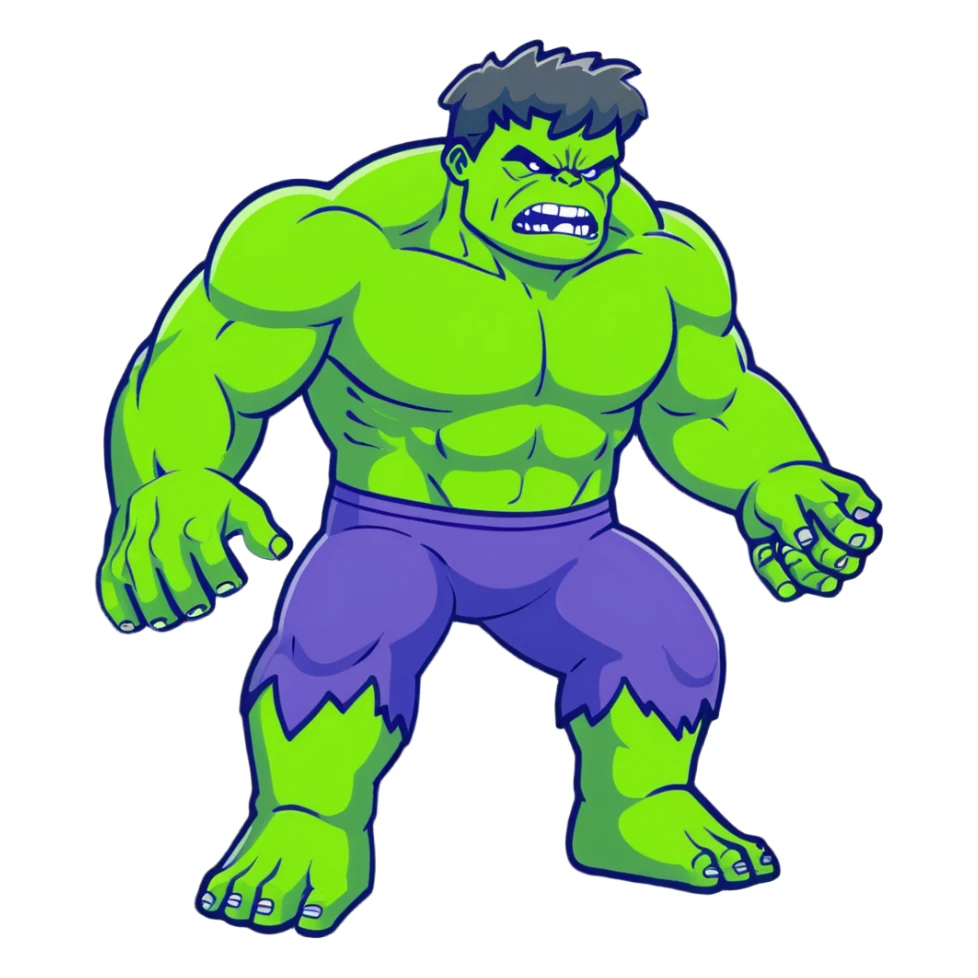World Breaker Hulk, extremely powerful glowing green Hulk with energy radiating from his body sticker
