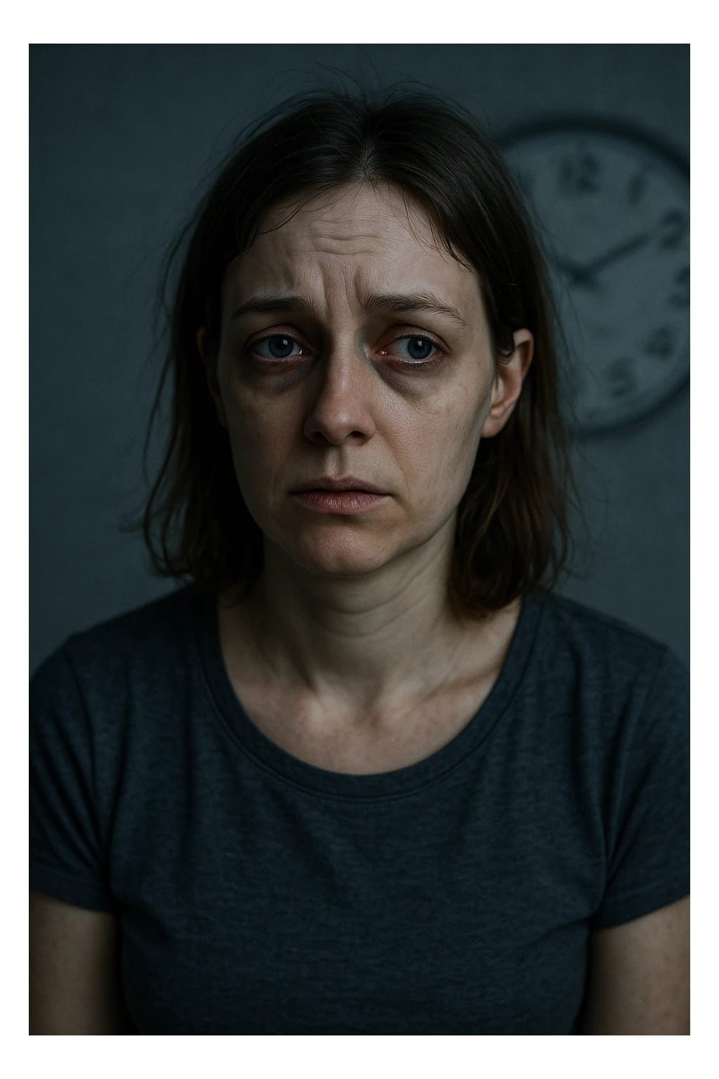 Donna con cortisolo elevato ritmo circadiano alterato immagine realistiche sticker