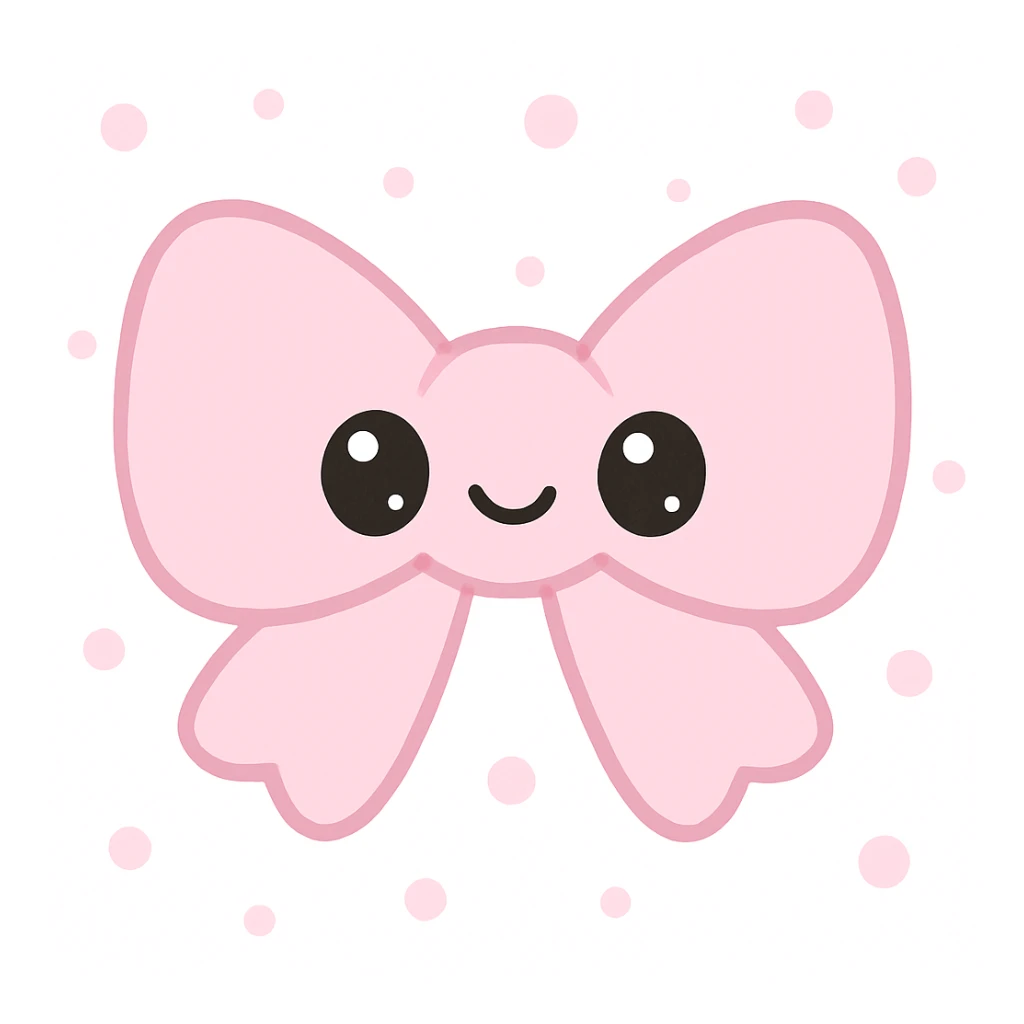 bow, pastel pink, soft fabric, cute and fluffy, kawaii style sticker
