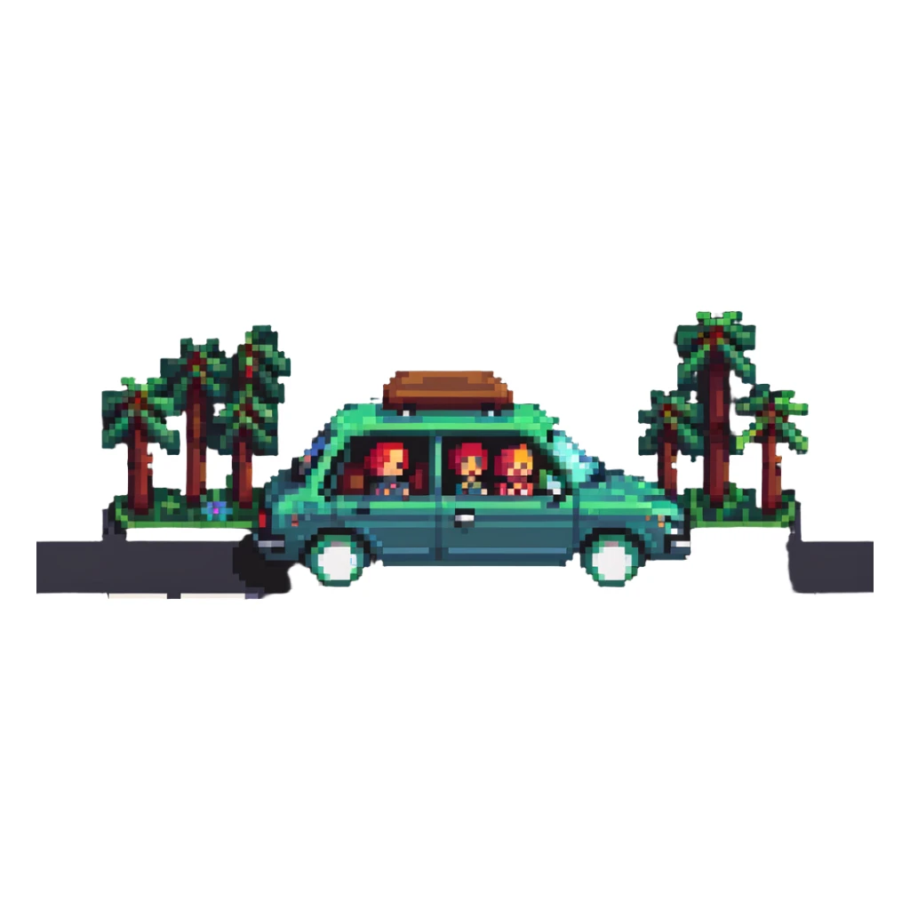 family road trip in a car sticker