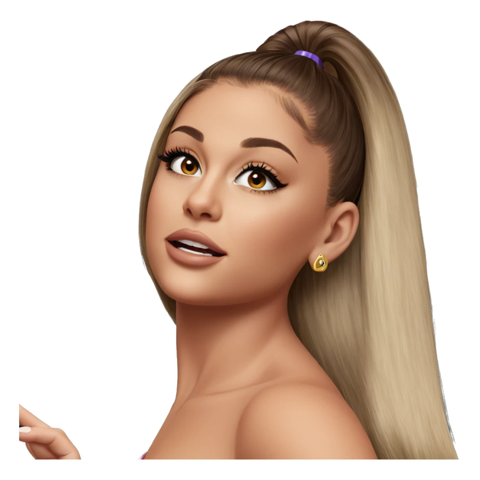 brown haired girl with earrings sticker