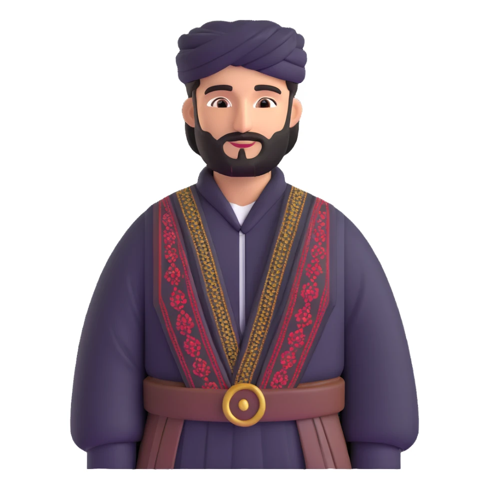 Kurdish man with traditional shal u shapik outfit sticker
