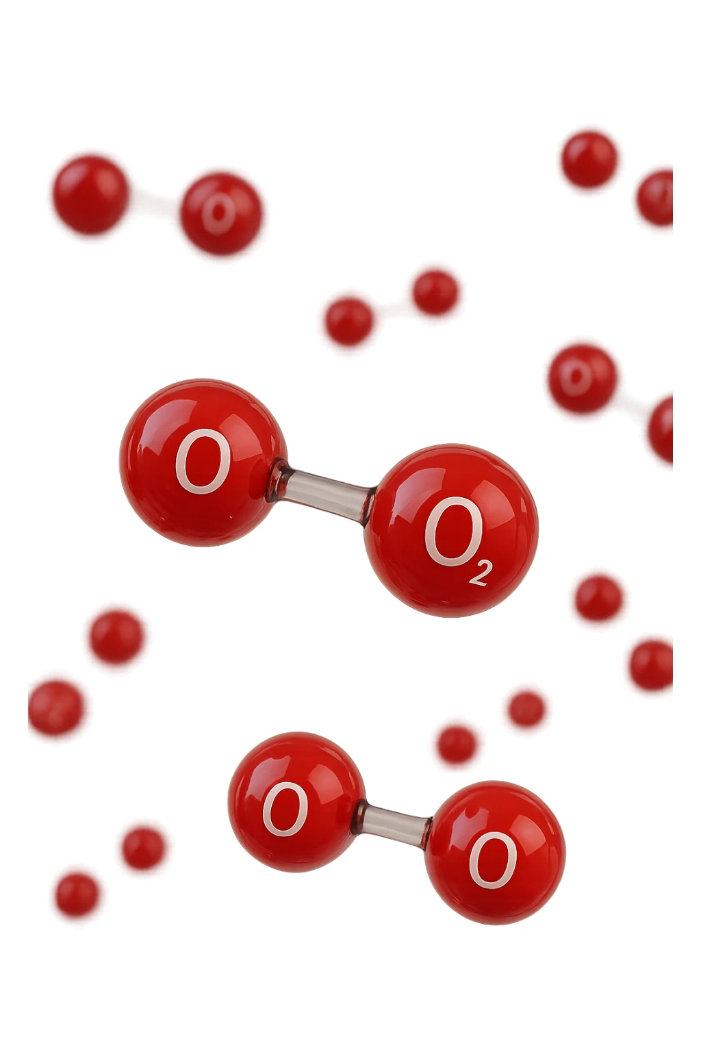 molecole di ossigeno che volano realistiche sticker