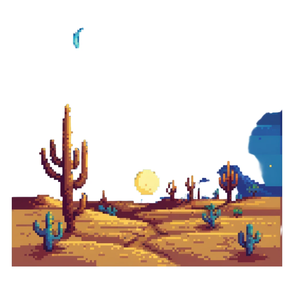desert night with stars and moon sticker