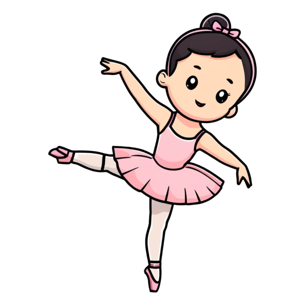 cute ballerina in pink outfit doing a pirouette sticker