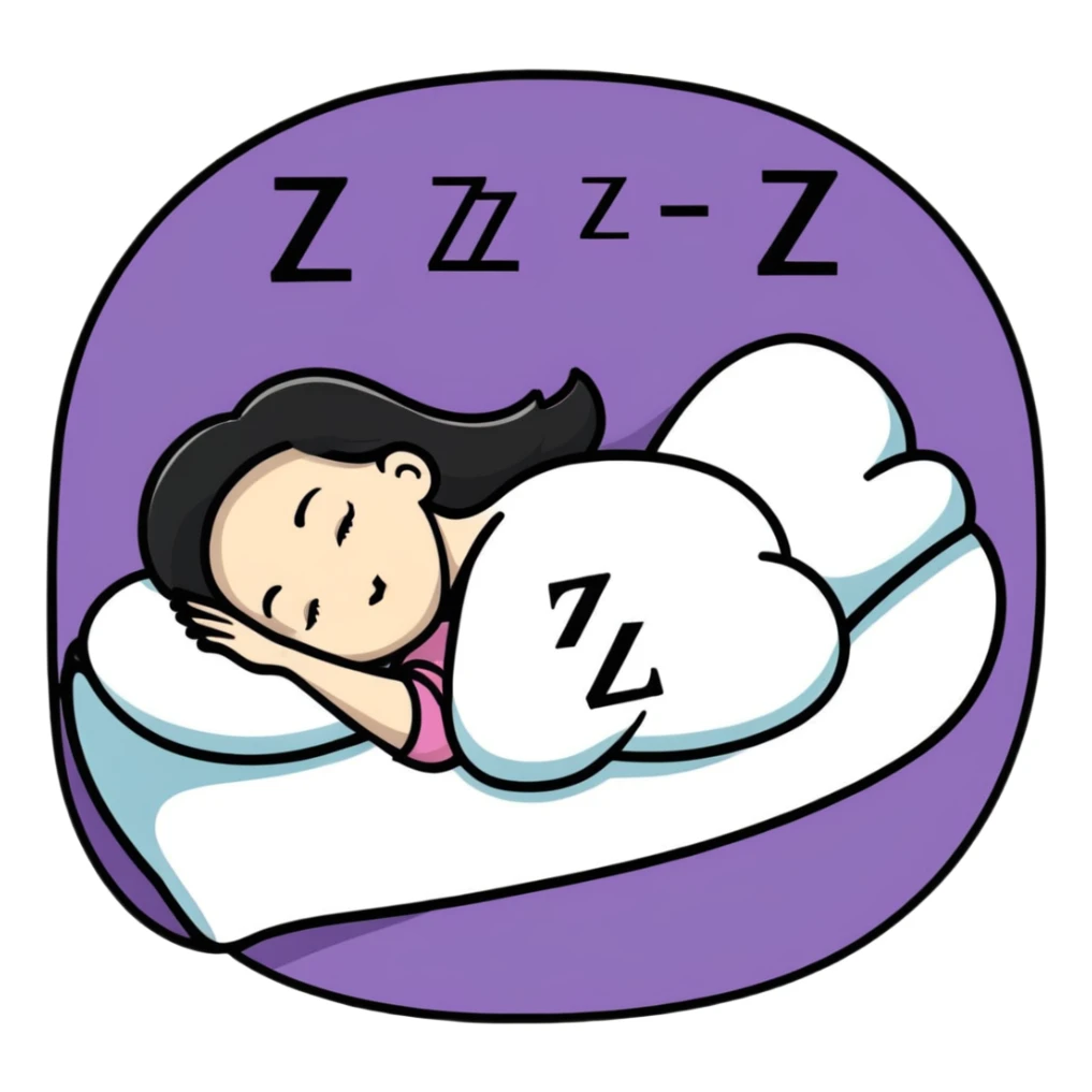 girl sleeping with Z symbols floating above her sticker