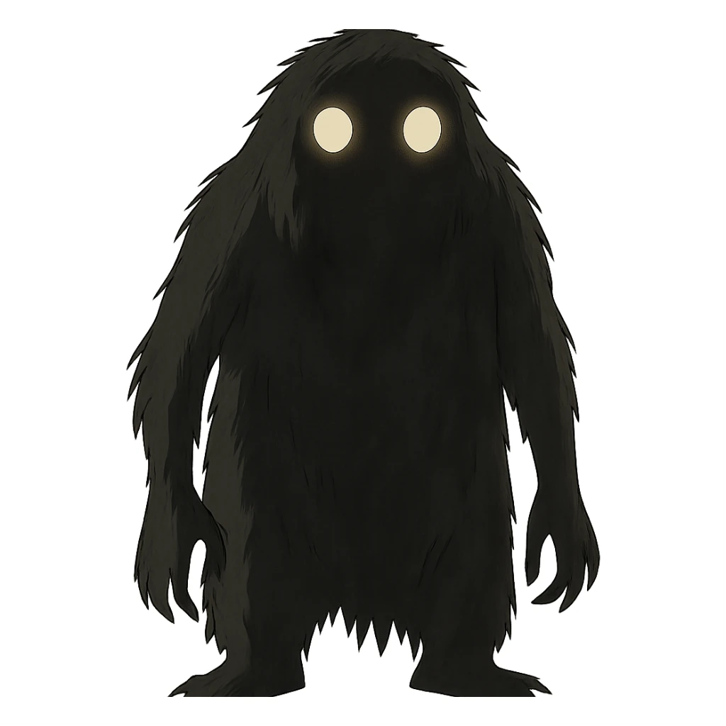 mysterious shadowy monster with glowing eyes sticker