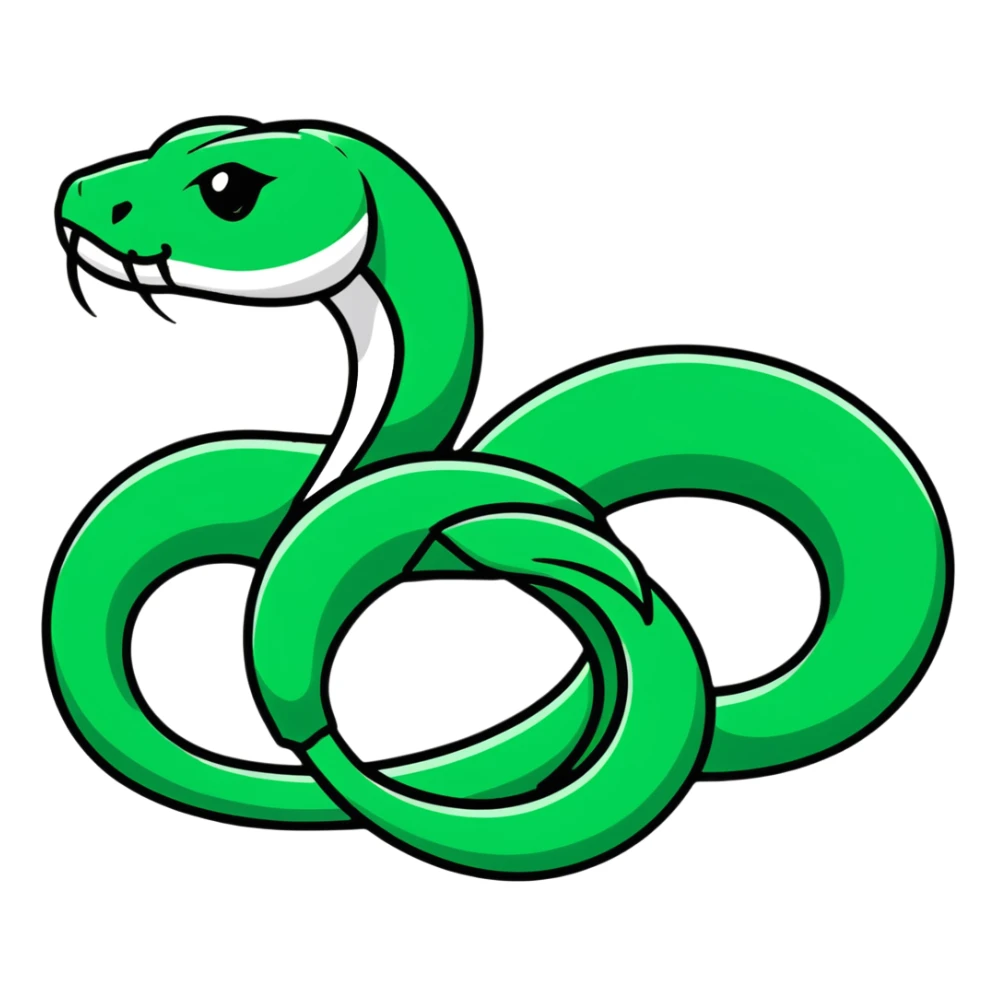 Geometric Maya style snake - sneaky message, strictly white and deep dark green only, angular sharp lines sticker