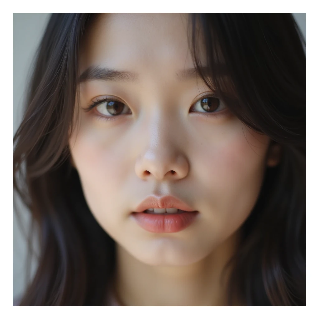 Jisoo from Blackpink, close-up portrait, photorealistic, natural lighting, soft expression sticker