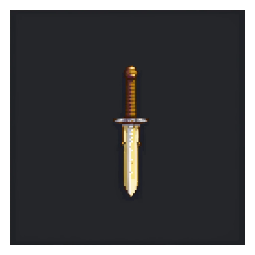 Minecraft style sword, yellowish skin tone, pixel art sticker