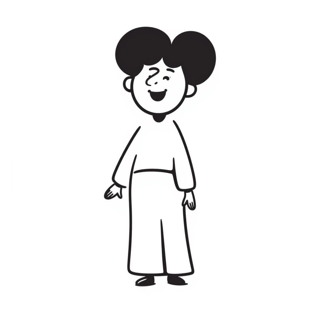 simple doodle of a person with a smile sticker