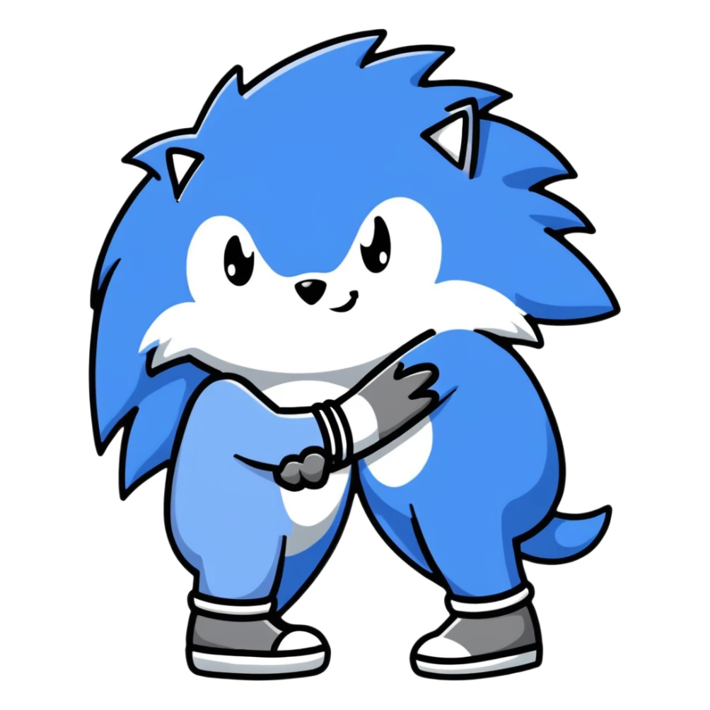 Sonic the blue hedgehog and Silver the white/silver hedgehog holding hands together as friends sticker
