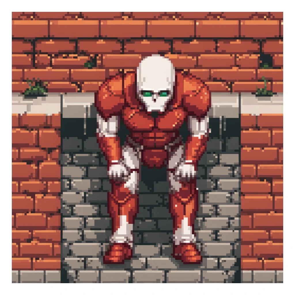 Colossal Titan peering over the wall from Attack on Titan sticker