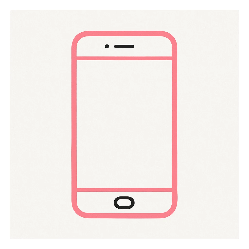 minimal pink and black phone on white background, no text sticker
