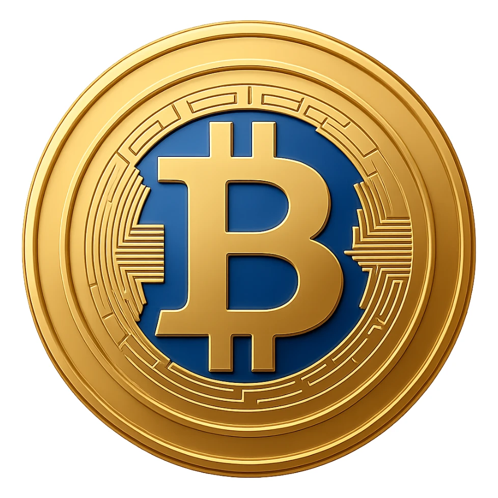 Create a high quality bitcoin coin with smooth edges, polished and production-ready appearance, on a transparent background. sticker