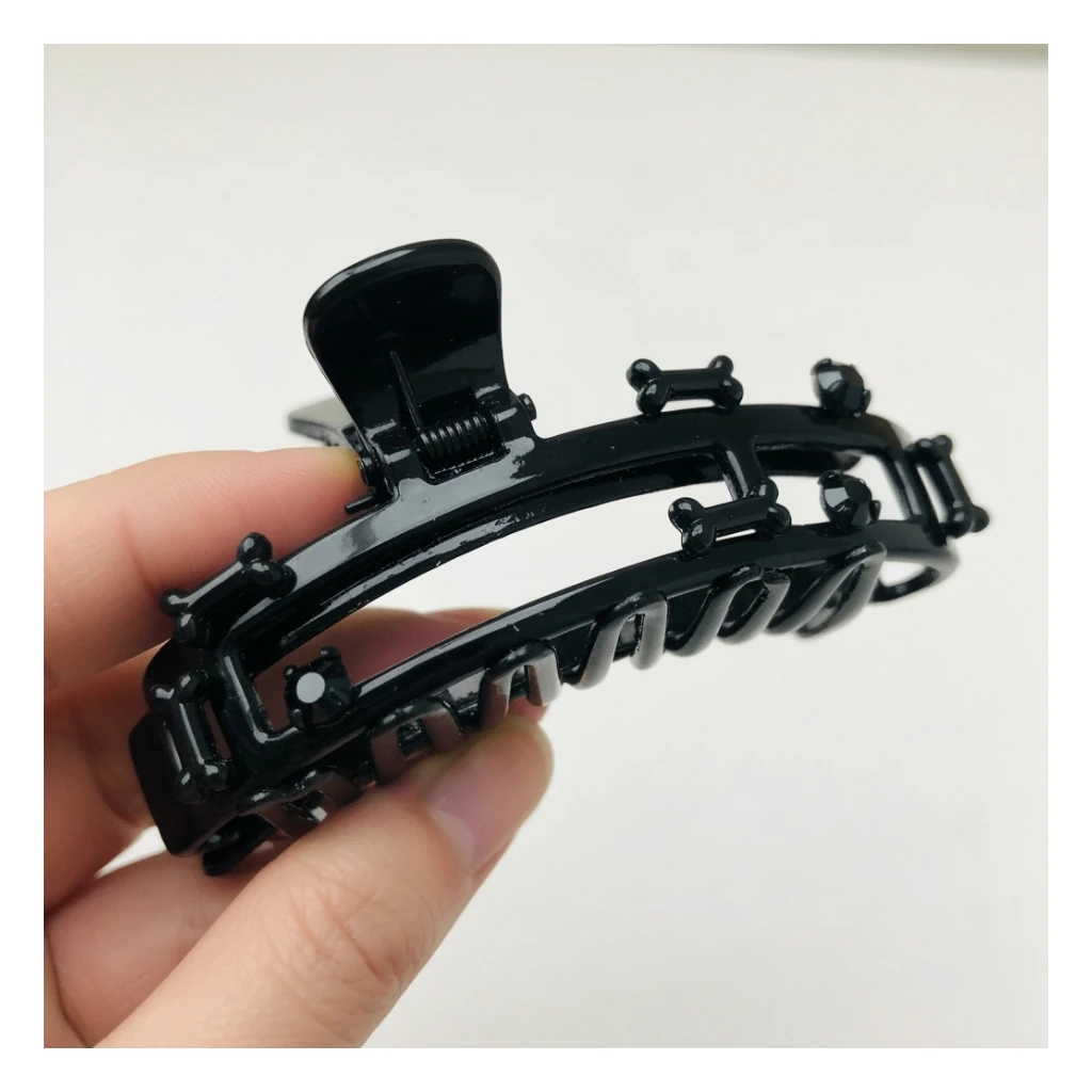 goth hair clip, cute, expressive, minimal sticker