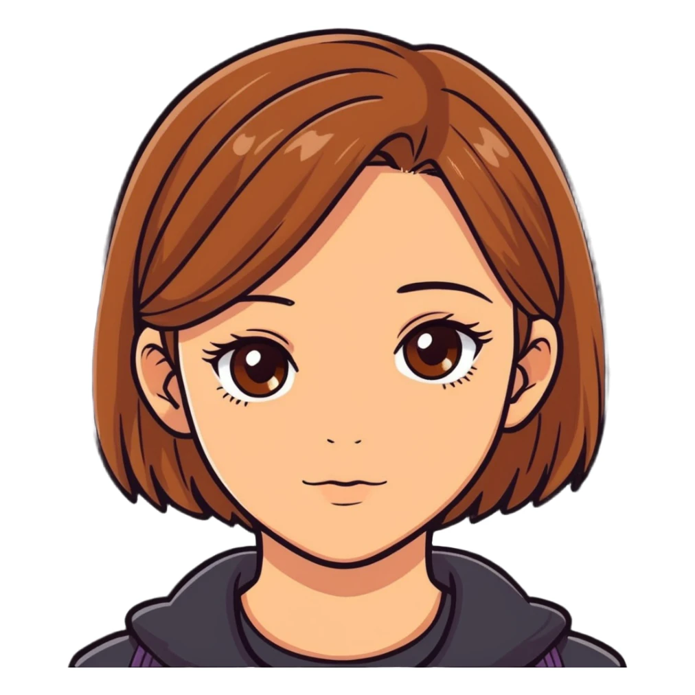 girl with light brown hair and hazel eyes sticker