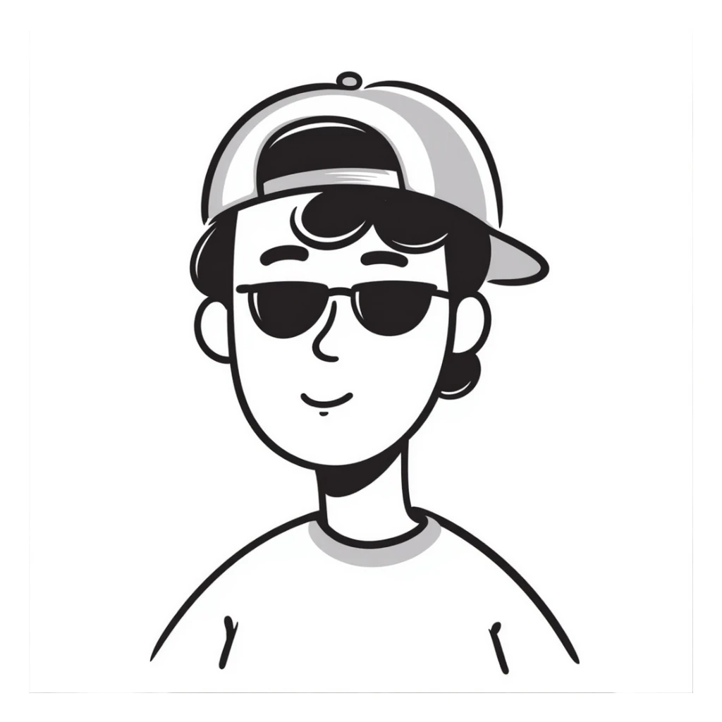 guy with mullet and baseball cap, wearing polarized Pit Viper glasses sticker