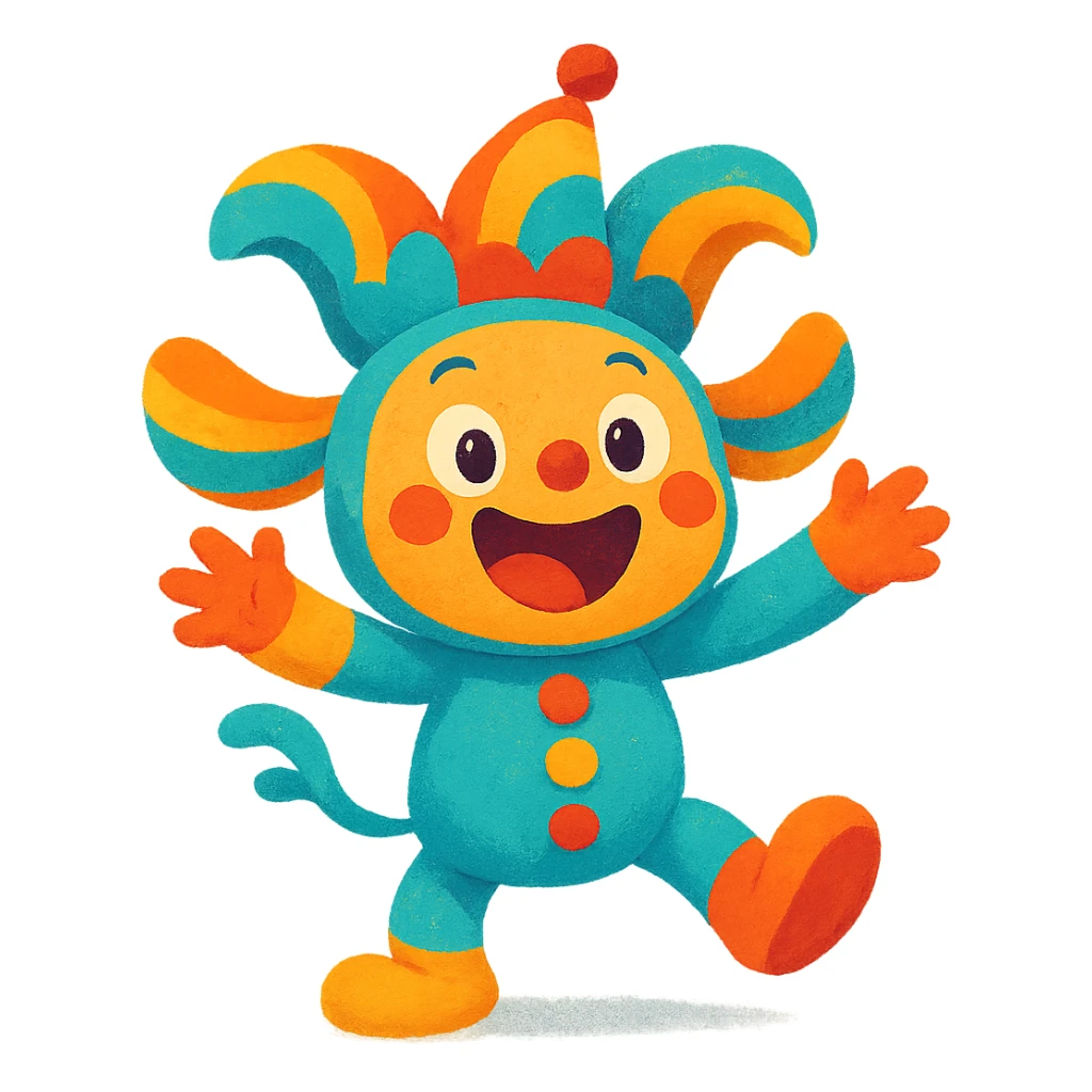 labobo character, playful and imaginative, colorful, whimsical style, joyful expression sticker