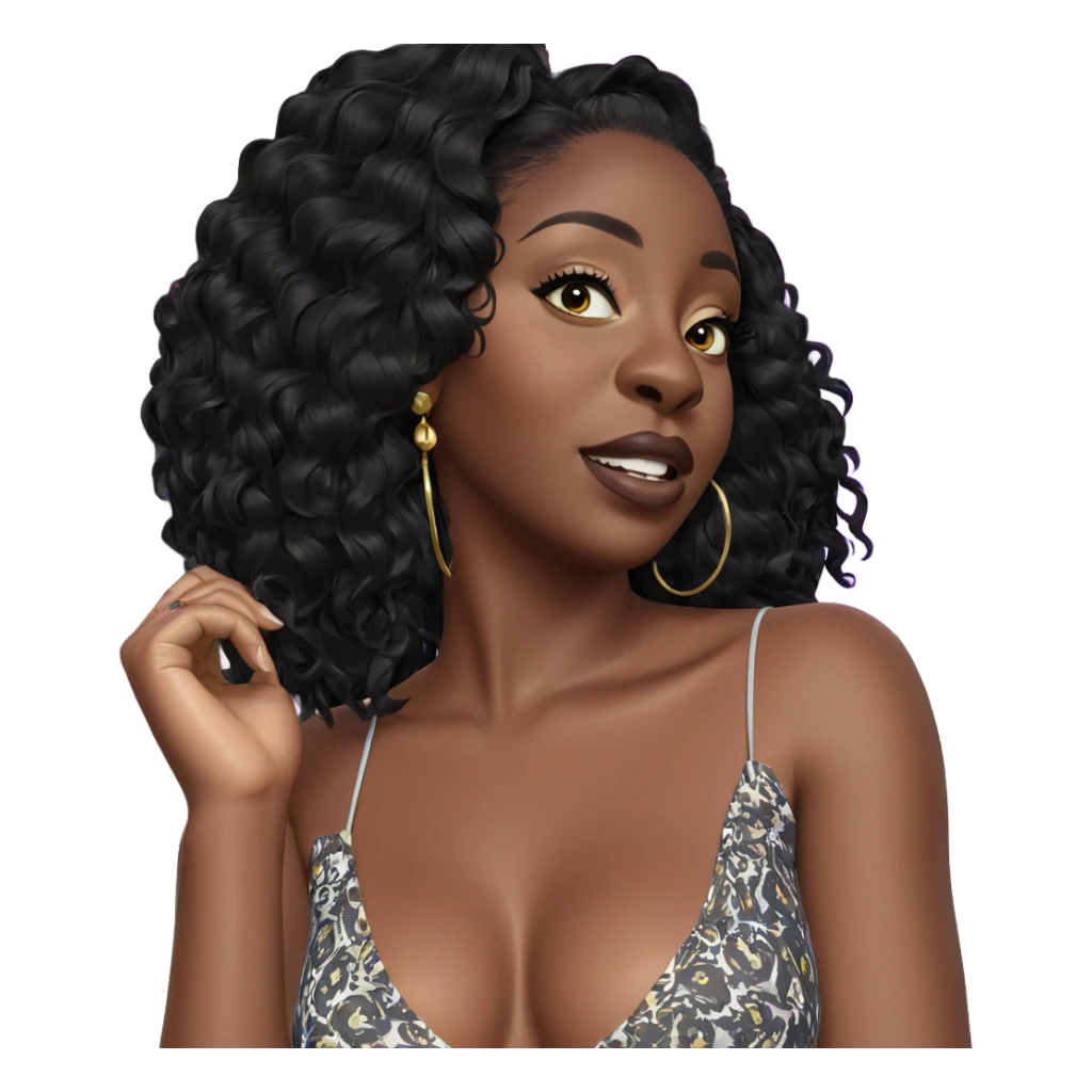dark-skinned beauty with earrings sticker