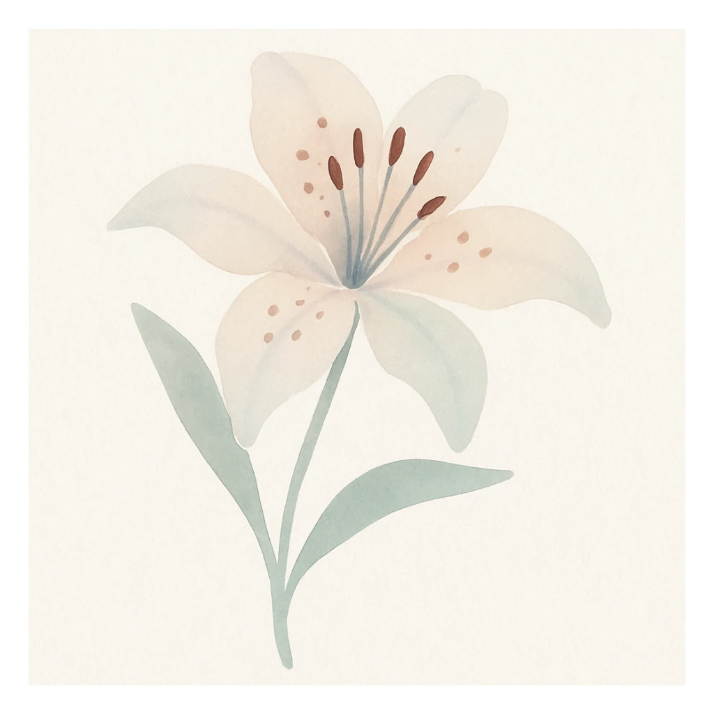 old fashioned tiger lily, watercolor art style sticker