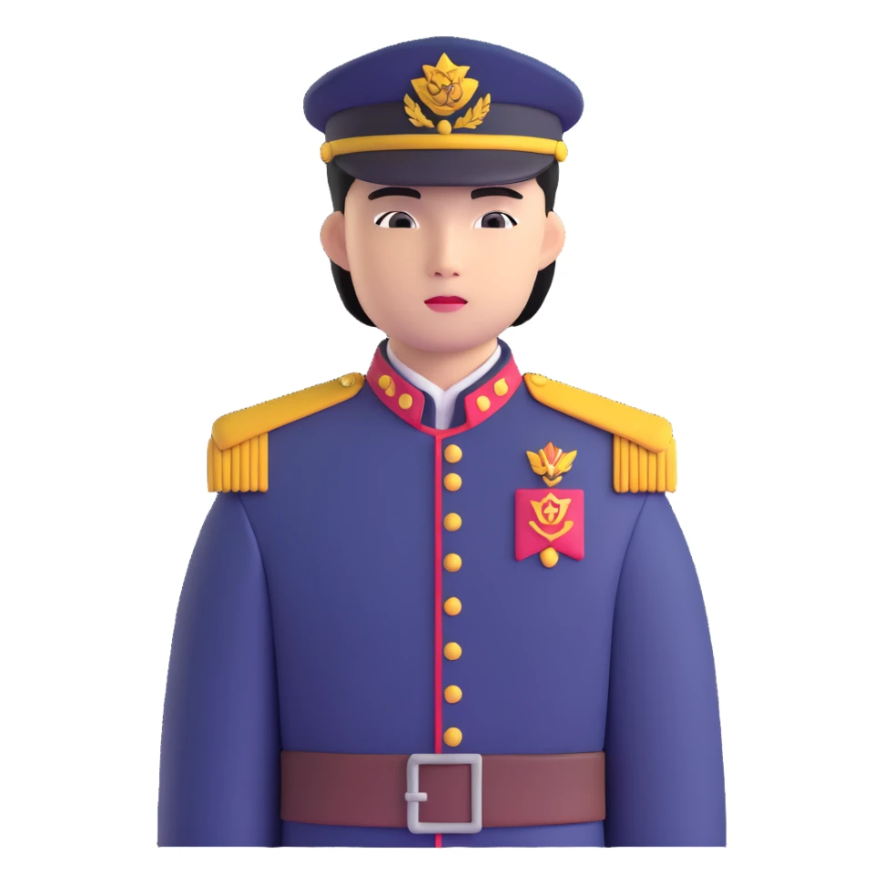 Military academy student with fantasy asian inspired uniform sticker