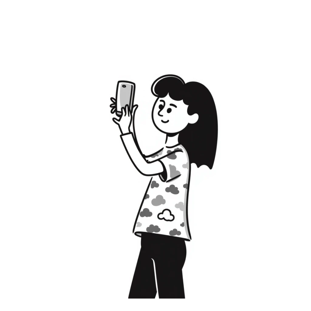 girl taking a selfie sticker