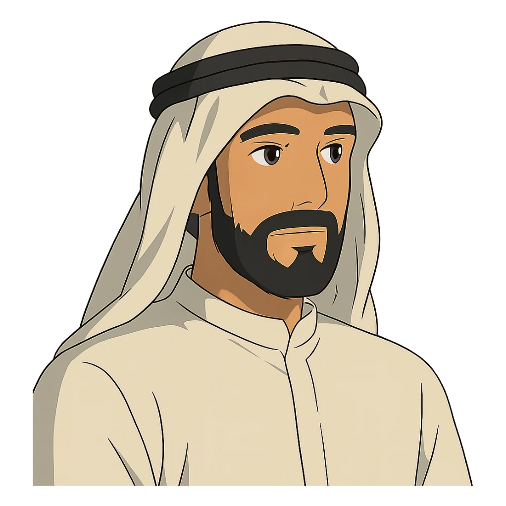 arab man in ghibli style sticker