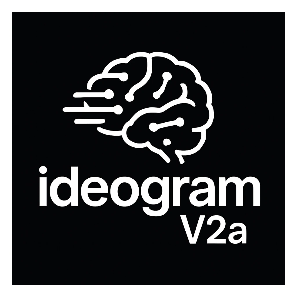 recreate this logo with text of "ideogram V2a", MAKE IT FIT IN SQAURE  sticker