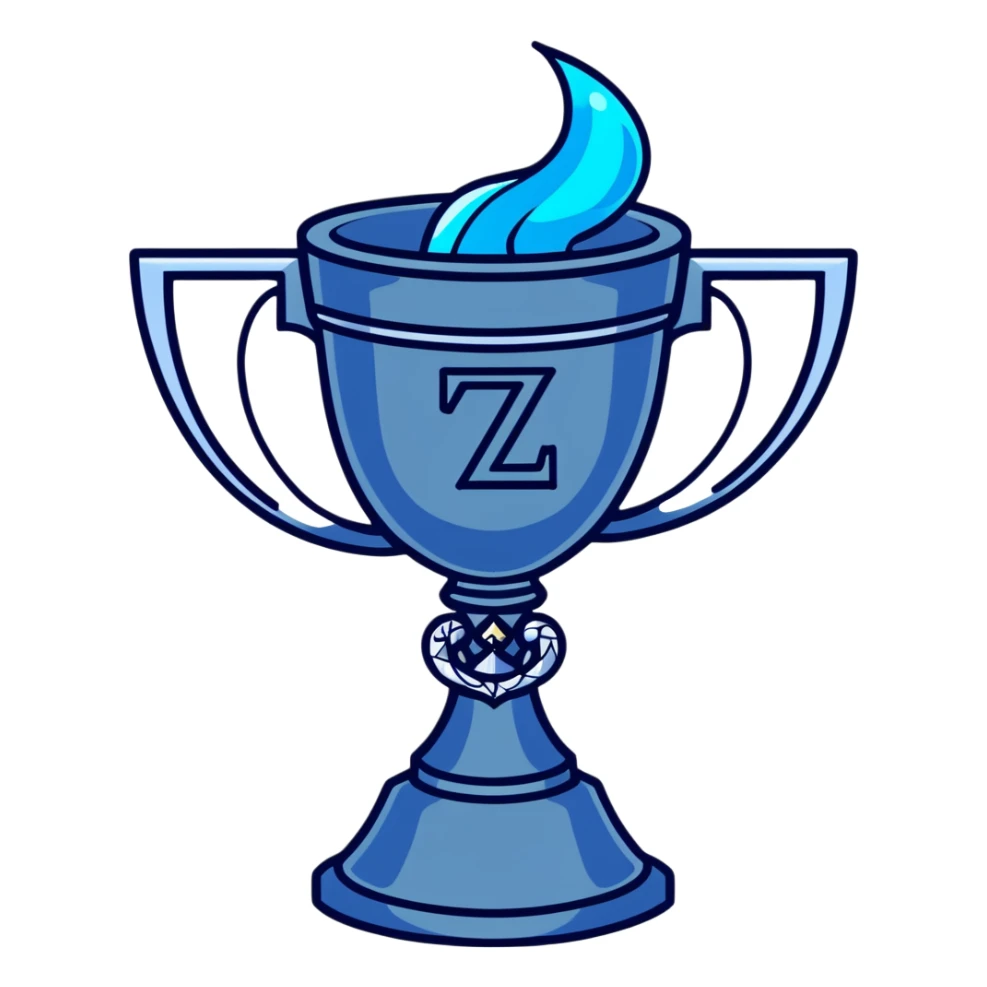 Harry Potter film accurate Triwizard Cup trophy, wide chalice with faceted design, two elaborate serpent handles on sides, glowing blue sticker