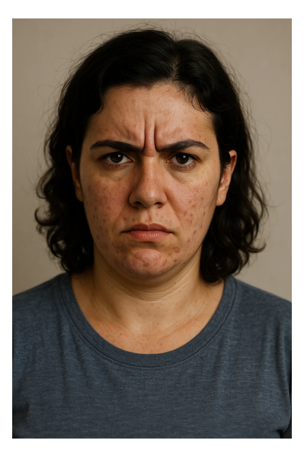 Donna con pcos e irritabilità come sindrome evidente immagine realistiche in italiano sticker