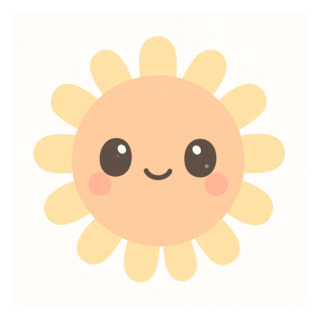 kawaii style sun face surrounded by blonde strands sticker